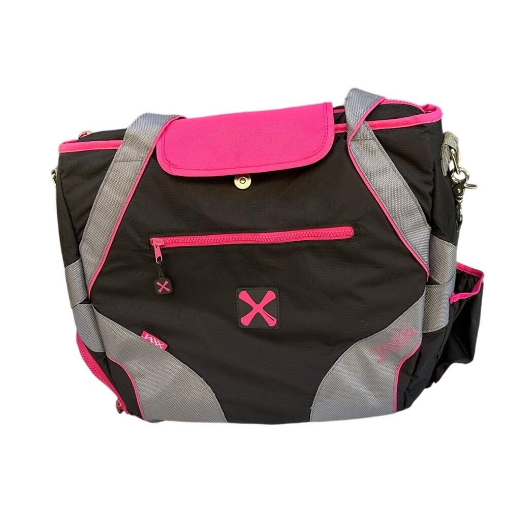 Fit & Fresh Insulated Lunch Tote Bag Black Gray Pink Large Zip Closure